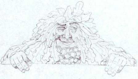 Green Man, drawing by Tom Jacobson