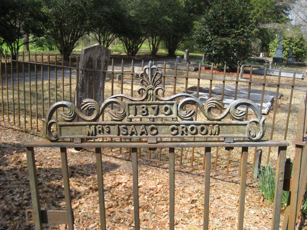 Greensboro Cemetery, gate, wrought iron fence