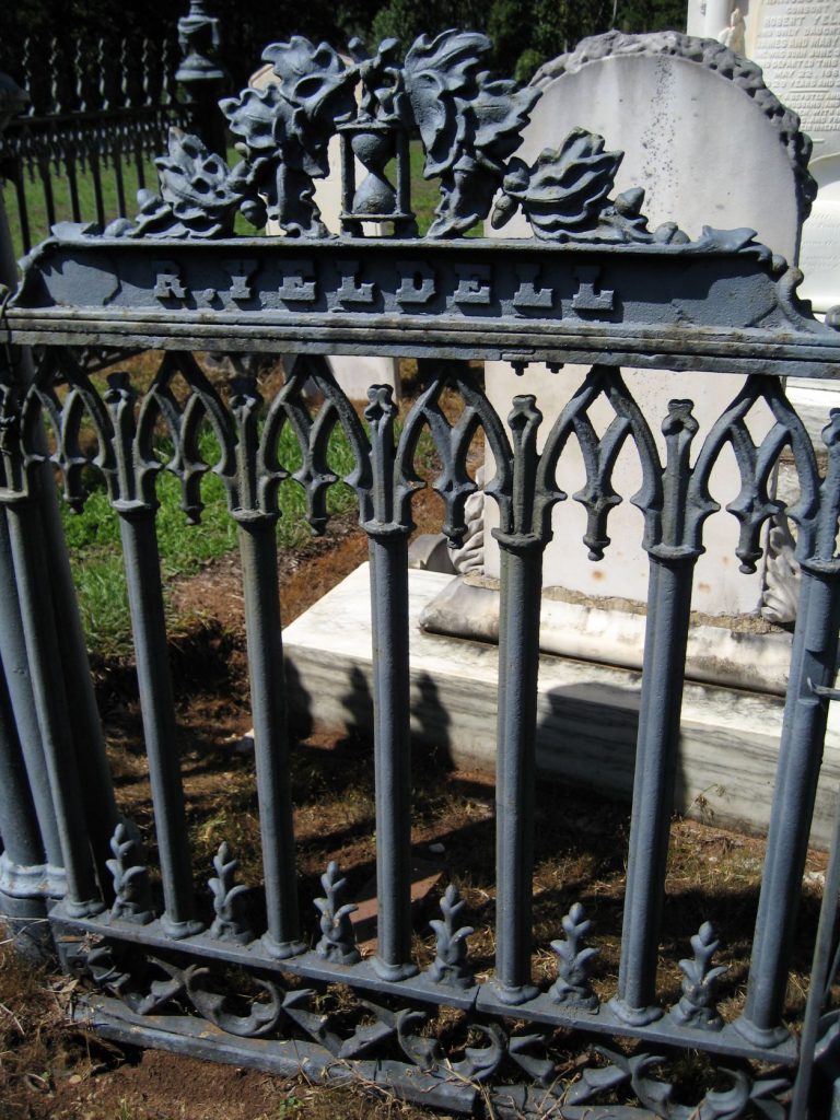 Hour Glass and Acorns, Cast Iron Fence