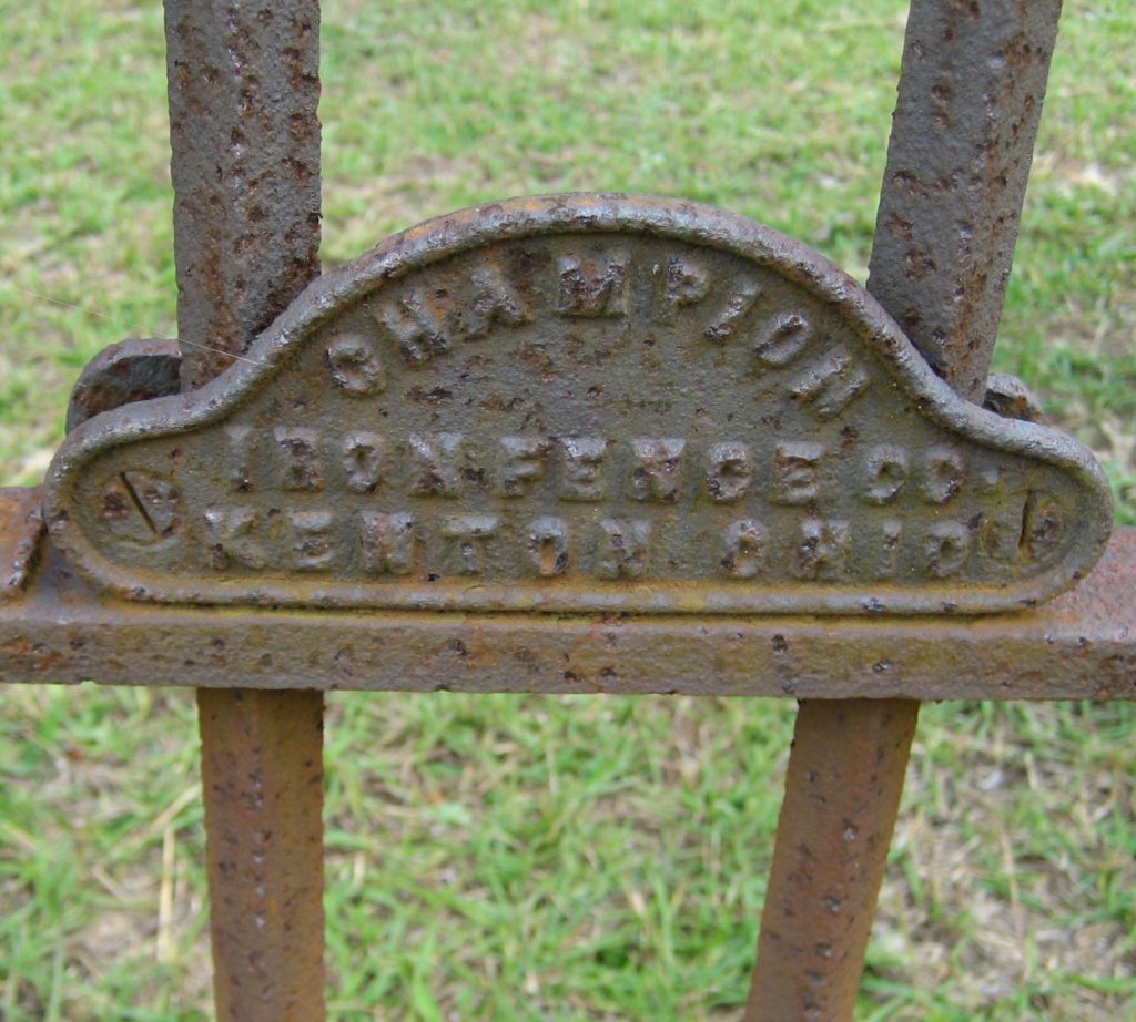Champion Iron Fence Co. Plaque