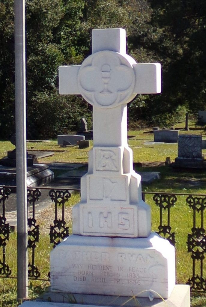 Cross, quatrefoil, chalice, harp, Catholic Cemetery, Carver, Lawler