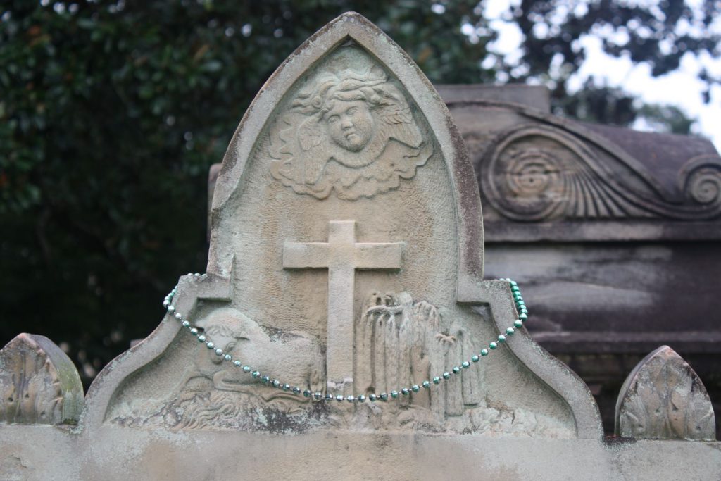 Cherub with Latin Cross, Lamb and willow