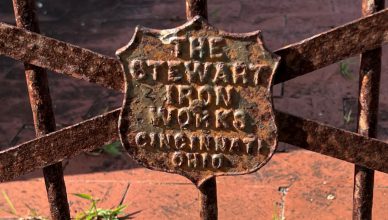 Stewart Iron Works, Cemetery Fence,Gate, Cast-Iron