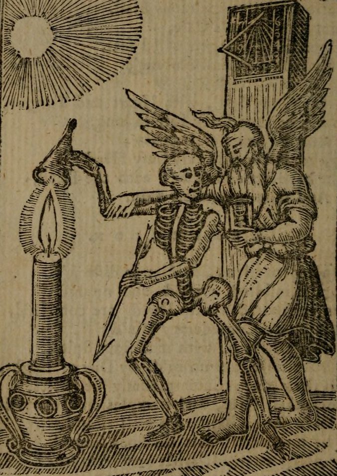 Francis Quarles, Skeleton, Father Time, Candle, Snuff