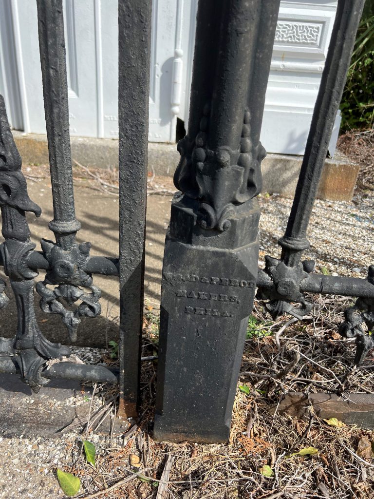 Cast Iron Fence, Mausoleum, Wood & Perot Makers, Phila