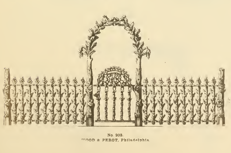 Cast Iron Cemetery Fence, Wood & Perot