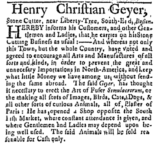 Henry Christian Geyer Ad Boston Globe