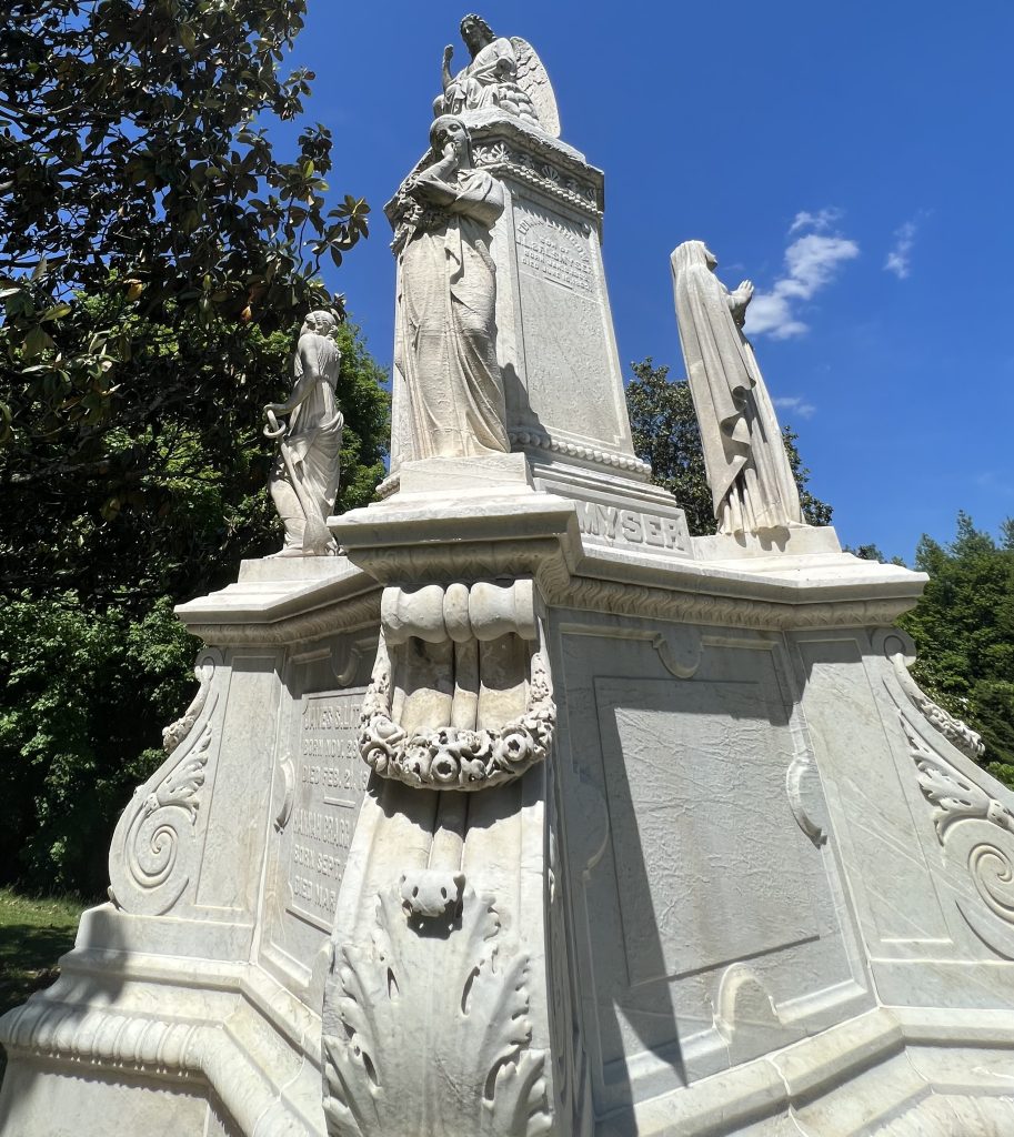 Lithgow-Smyser Monument, Cave Hill Cemetery, Michael Muldoon, Faith, Hope, Mercy, Religion