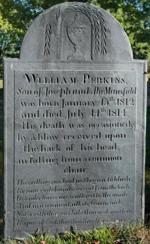 William Perkins, Fell from a common chair, Story Stone