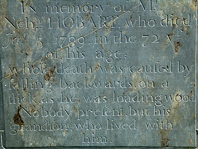 Nehemiah Hobart, Fell on a stick, Story Stone