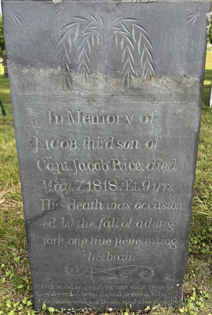 Jacob Rice, (1809-1818), Mountain View Cemetery, Shrewsbury, Massachusetts