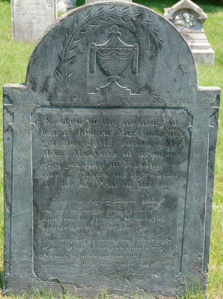 Captain Joseph Melcher, d, 1802, Old Burying Ground, Ipswich, Massachusetts