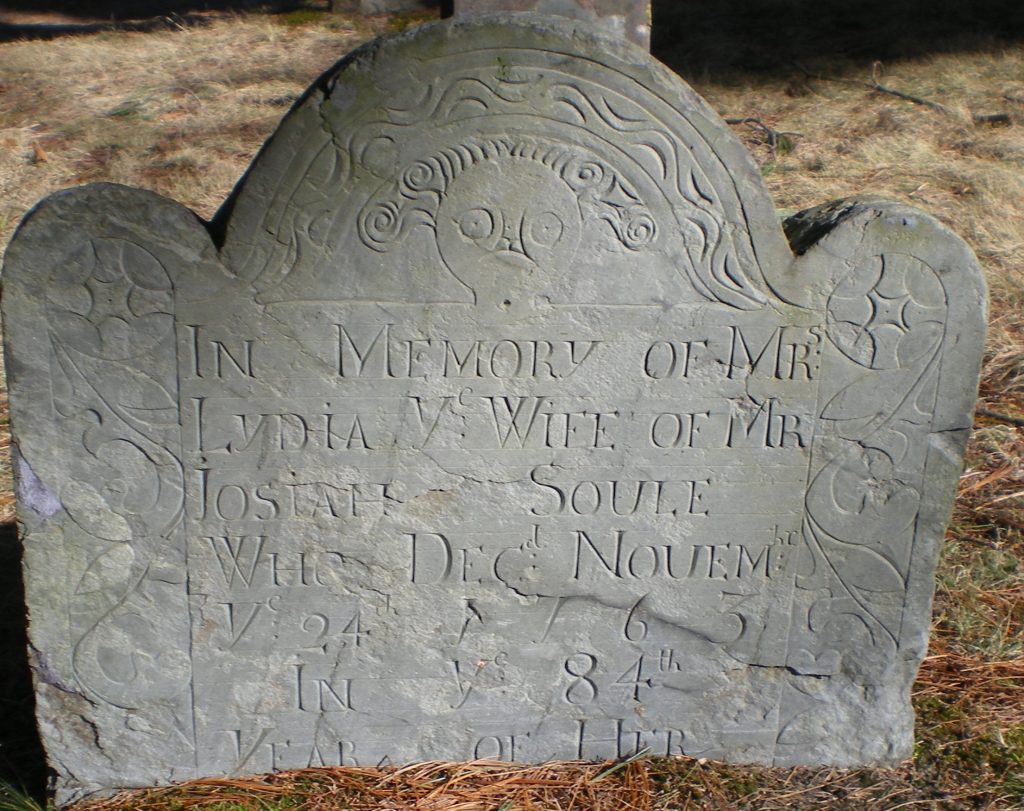 Lydia Soule, 1763, Ebenezer Soule Stonecutter